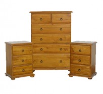 solid timber 3 piece tallboy