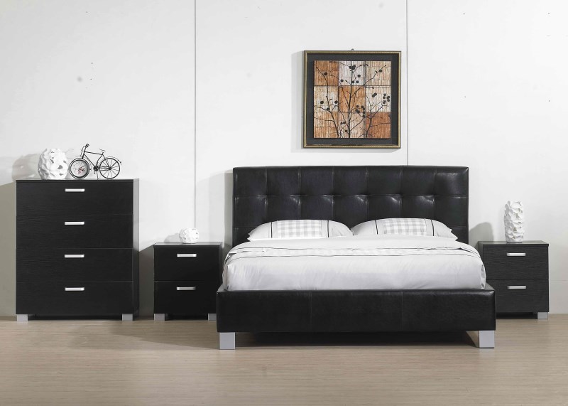 Lidcombe PU leather queen bed