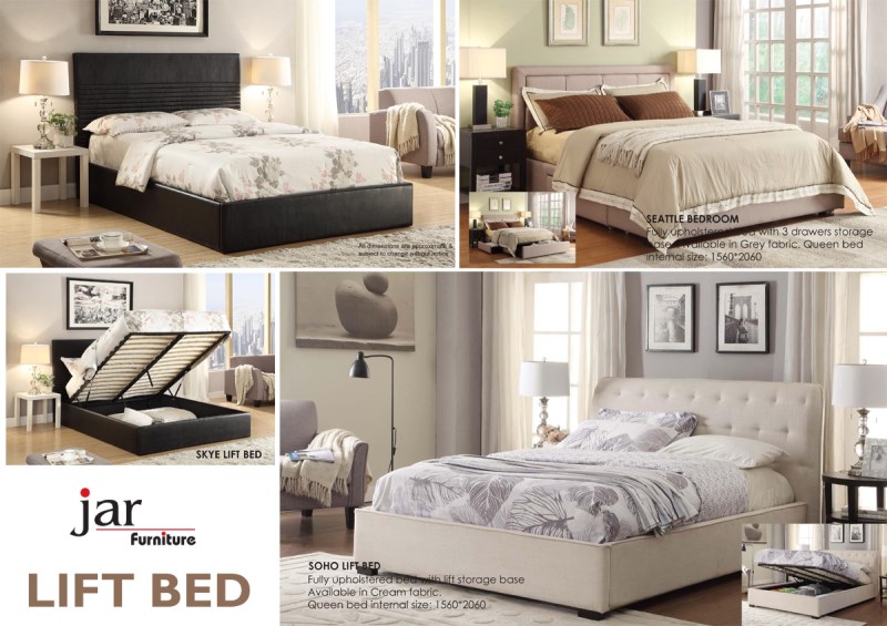 SEATTLE queen storage bed with 3 drawers