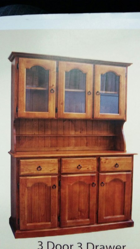 3 door 3 drawer buffet and hutch